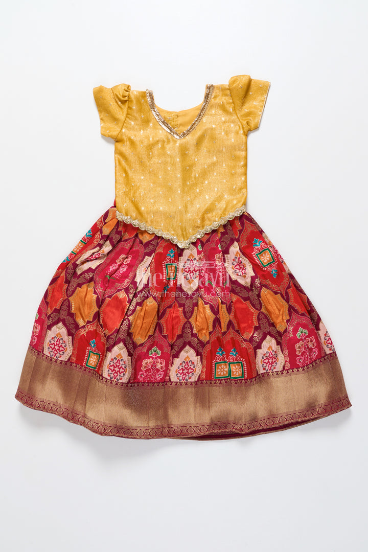 Baby Girl Pattu Pavadai for Traditional Festivals and Naming Ceremony