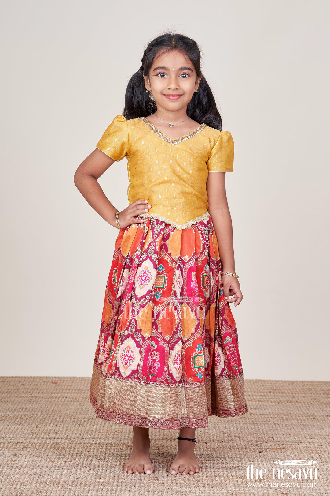 Baby Girl Pattu Pavadai for Traditional Festivals and Naming Ceremony