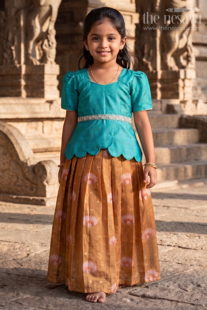 Pattu Pavadai Set for Baby Girls’ Temple Visits and Festive Wear