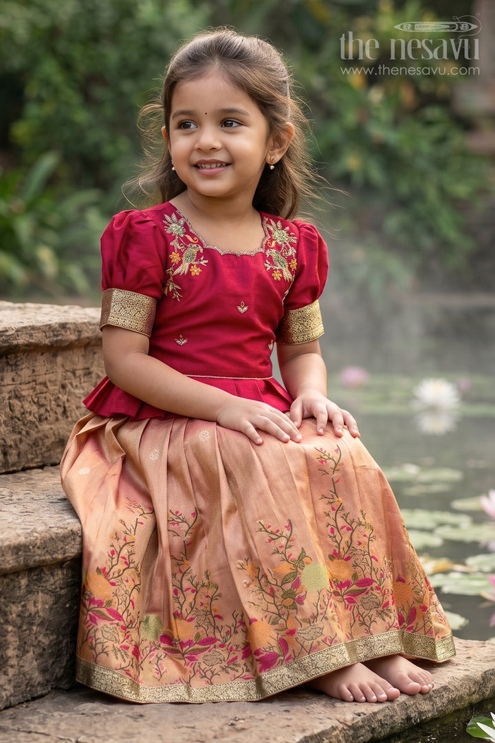 Girls Pattu Pavadai for Festivals and Traditional Occasions