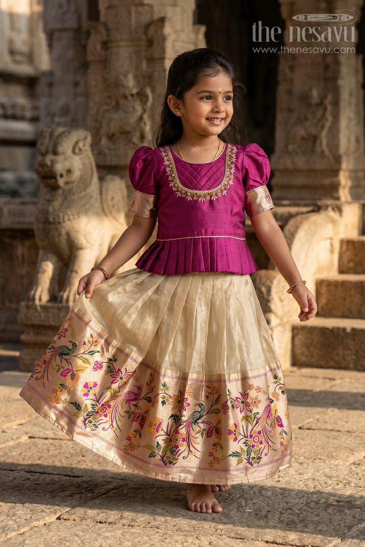 Baby Girl Pattu Pavadai Set for Festivals and Traditional Celebrations
