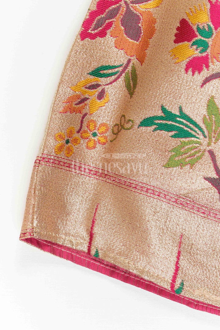 Girls Pattu Pavadai for Traditional Festivals and Temple Visits