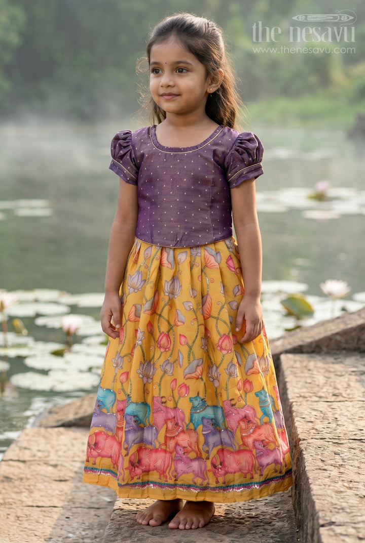 Toddler Girl Pattu Pavadai for Festive Events and Birthdays