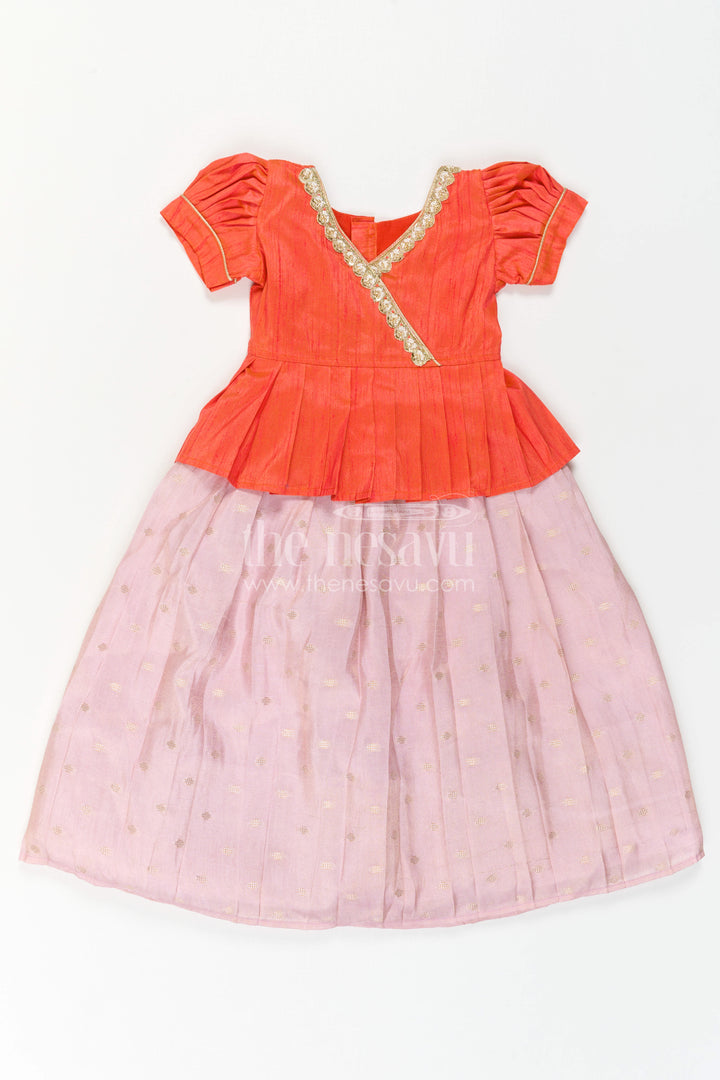 Toddler Girl Ethnic Pavadai Set for Temple Visits and Festive Days