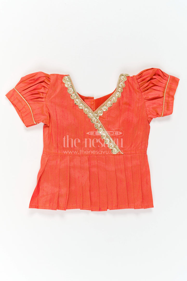 Toddler Girl Ethnic Pavadai Set for Temple Visits and Festive Days