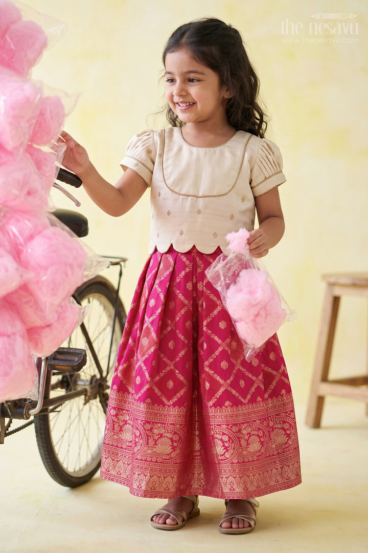 Baby Girl Pattu Pavadai for First Festive Celebrations