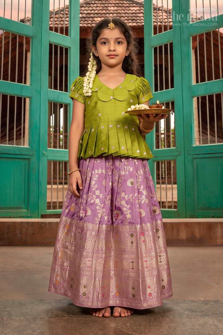 Toddler Girl Pattu Pavadai for Pooja and Ethnic Day