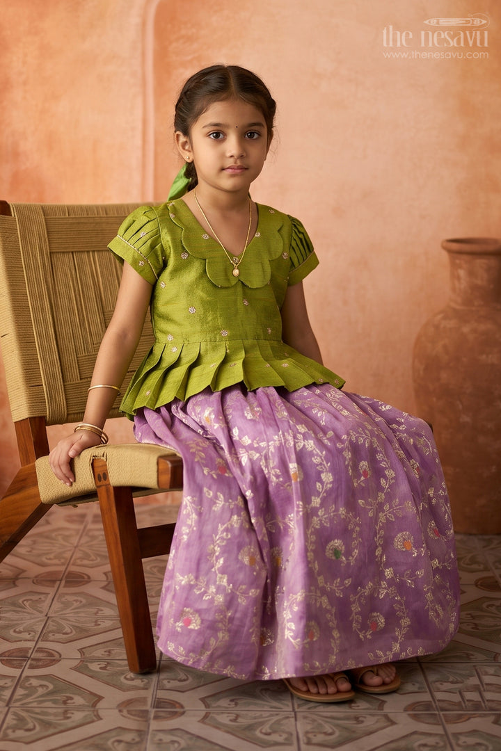 Toddler Pattu Pavadai for Navratri and Festive Pooja