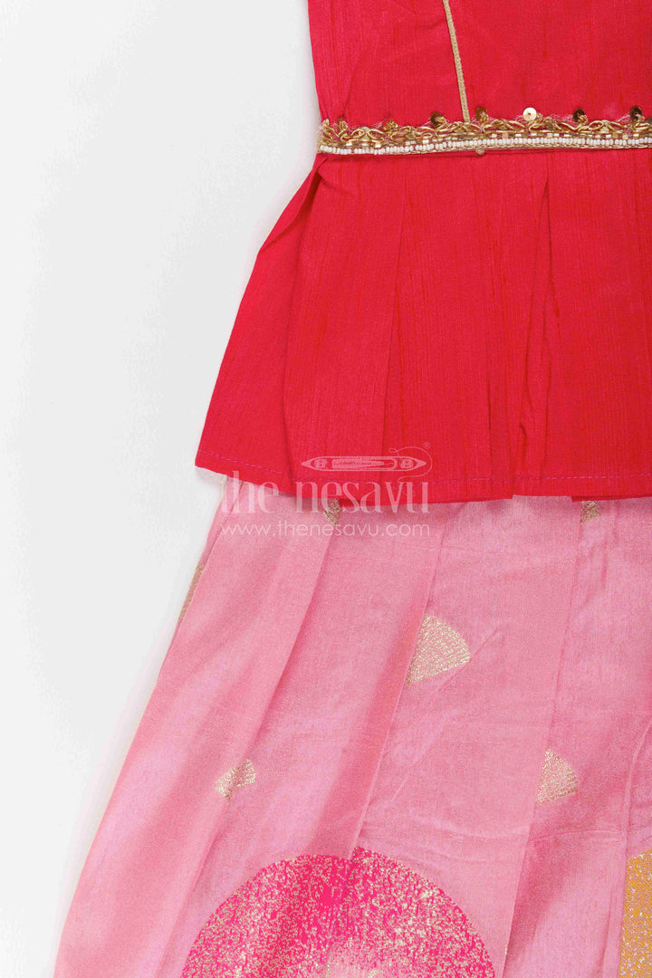 Pattu Pavadai for Girls with Jacquard Weave for Festive Occasions