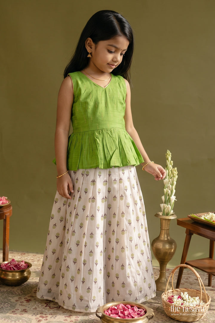 Pattu Pavadai with Digital Print for Family Functions