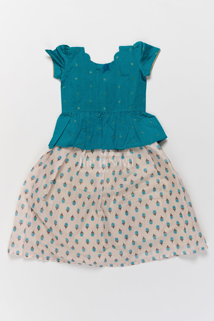 Pattu Pavadai for Girls in Green with an Occasion Ready Finish