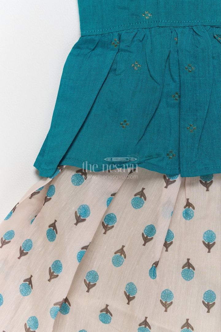 Pattu Pavadai for Girls in Green with an Occasion Ready Finish