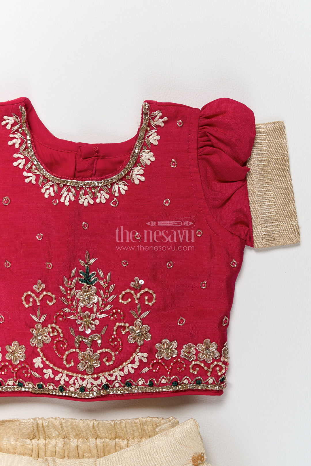 Kids Festive Lehenga in Off White for Celebrations and Photos