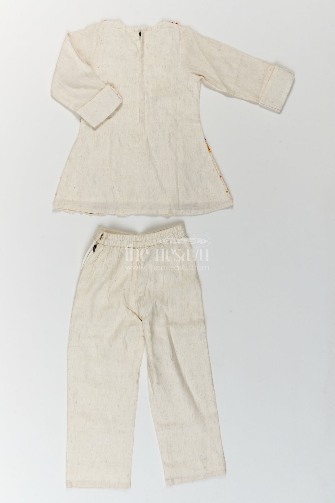 Two Piece Co Ord Set for Girls in Off White with an Occasion Ready Finish