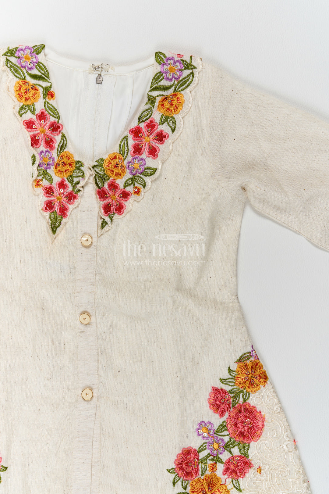 Two Piece Co Ord Set for Girls in Off White with an Occasion Ready Finish