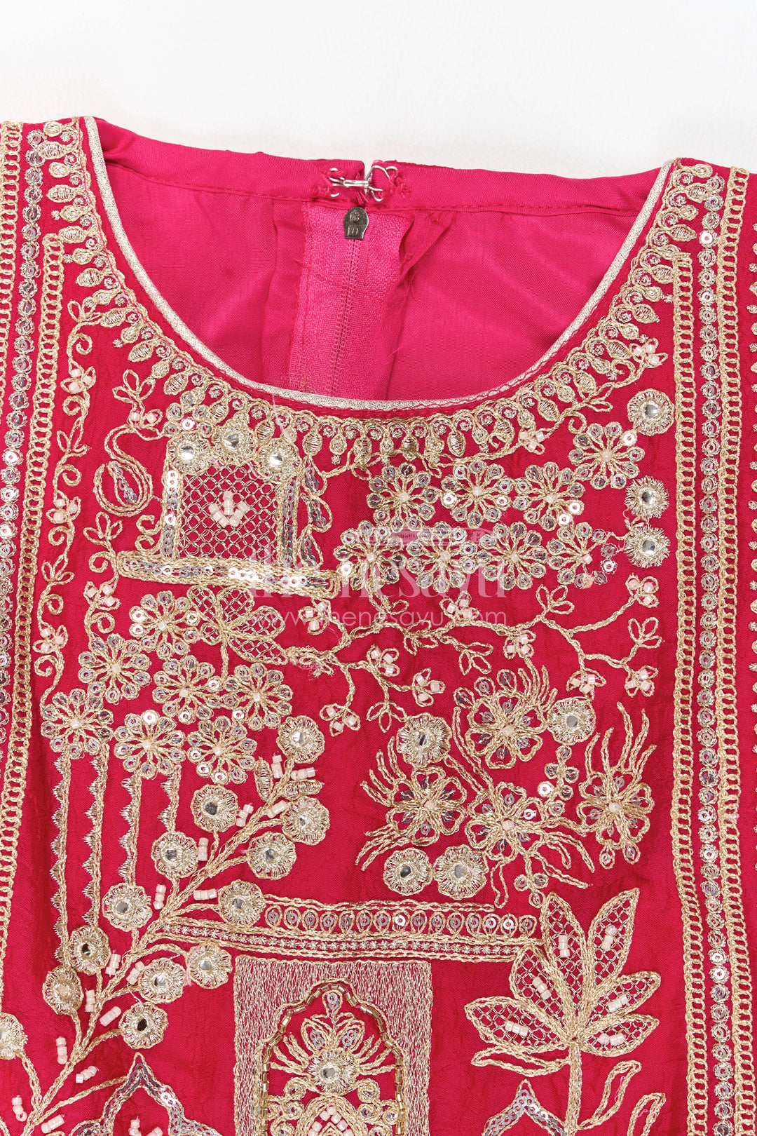 The Nesavu Girls Sharara / Plazo Set Sharara Dress for Girls in Pink for Family Celebrations Nesavu Nesavu Sharara Dress For Girls In Pink For Celebrations