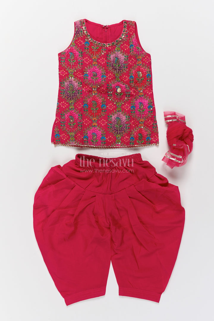 Girls Palazzo Set in Red for Festive Gatherings