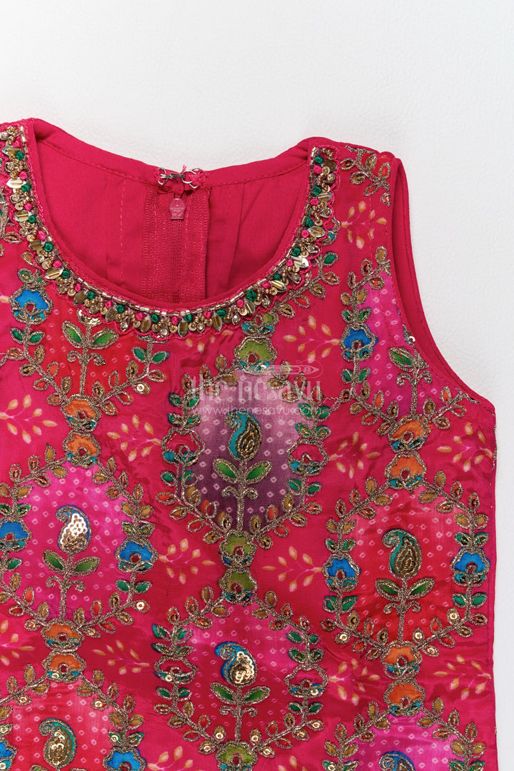 Girls Palazzo Set in Red for Festive Gatherings