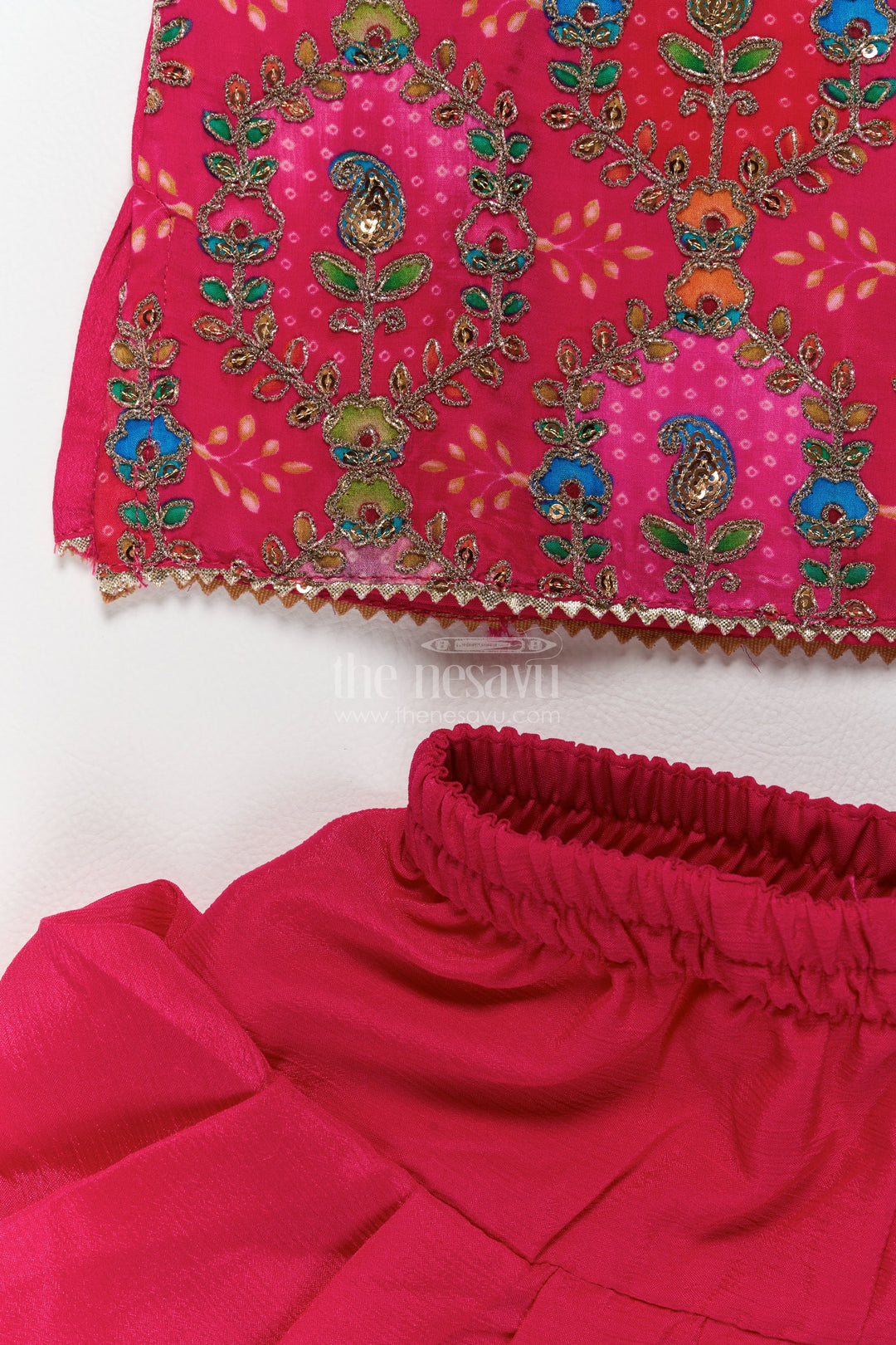 Girls Palazzo Set in Red for Festive Gatherings