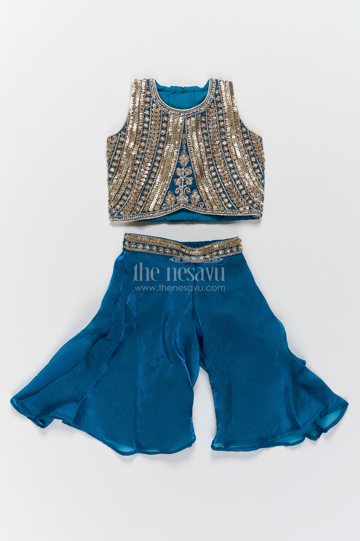 Sharara Dress for Girls in Blue for Traditional Events
