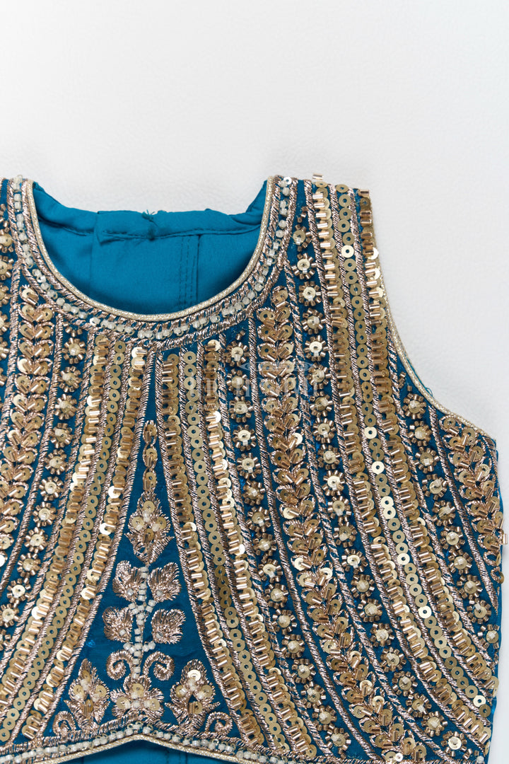 Sharara Dress for Girls in Blue for Traditional Events