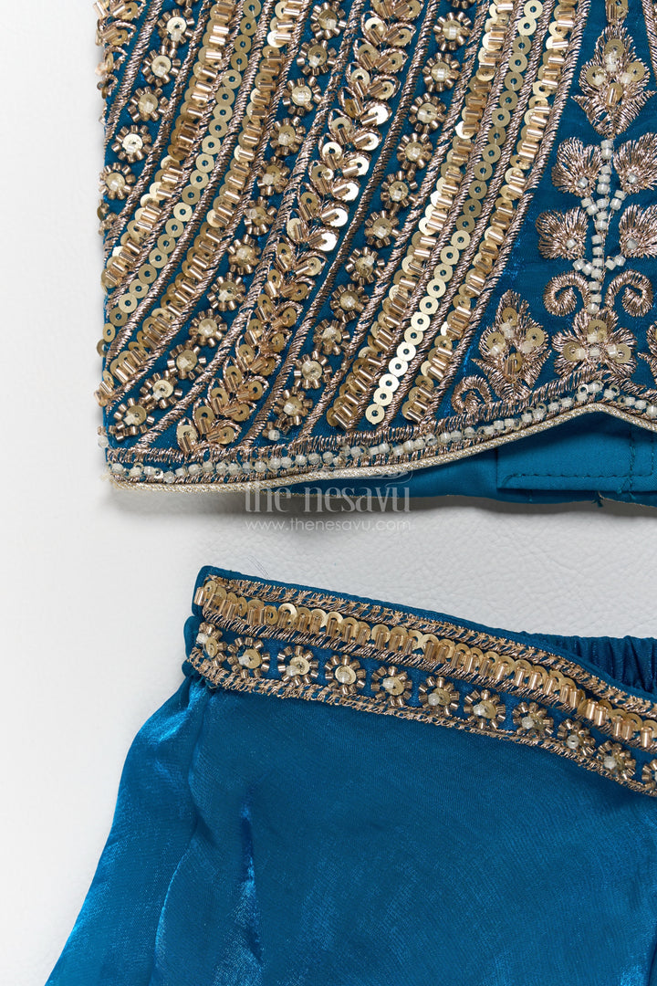 Sharara Dress for Girls in Blue for Traditional Events