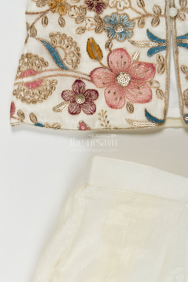 Sharara Dress for Girls in White with an Occasion Ready Finish