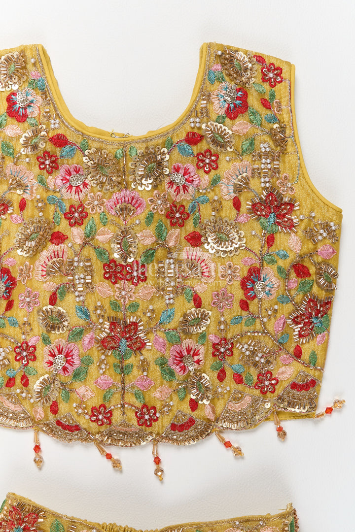Girls Palazzo Set with Thread Embroidery for Weddings and Parties