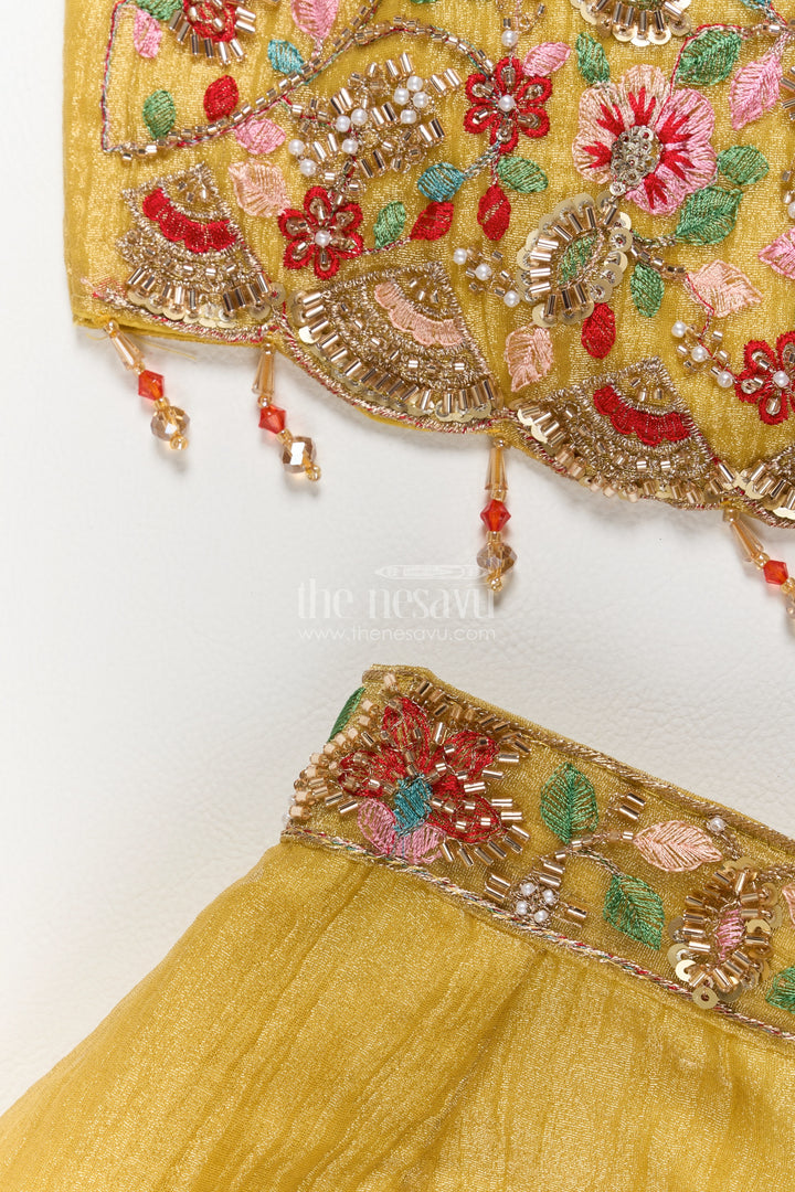 Girls Palazzo Set with Thread Embroidery for Weddings and Parties