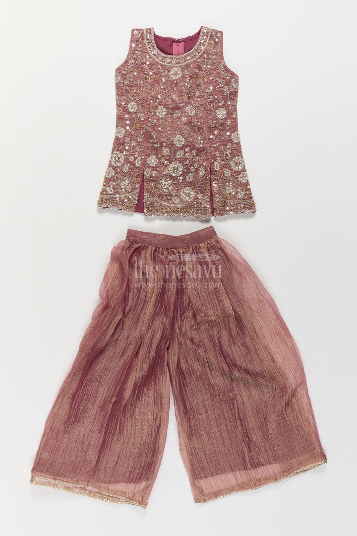 Sharara Dress for Girls in Rani with an Occasion Ready Finish