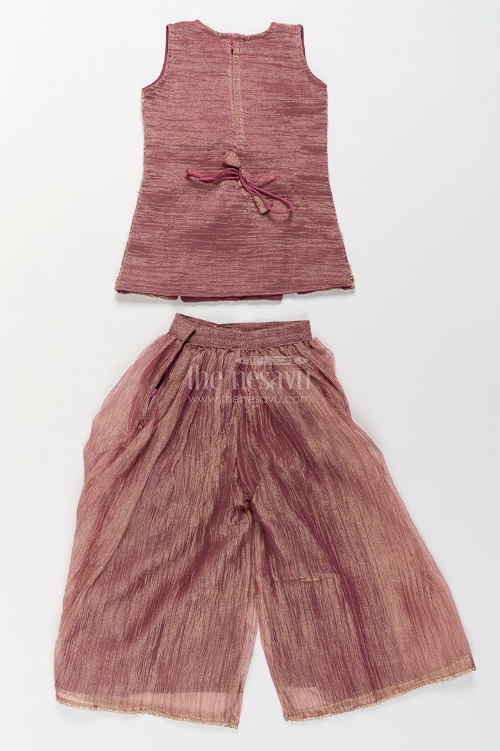 Sharara Dress for Girls in Rani with an Occasion Ready Finish