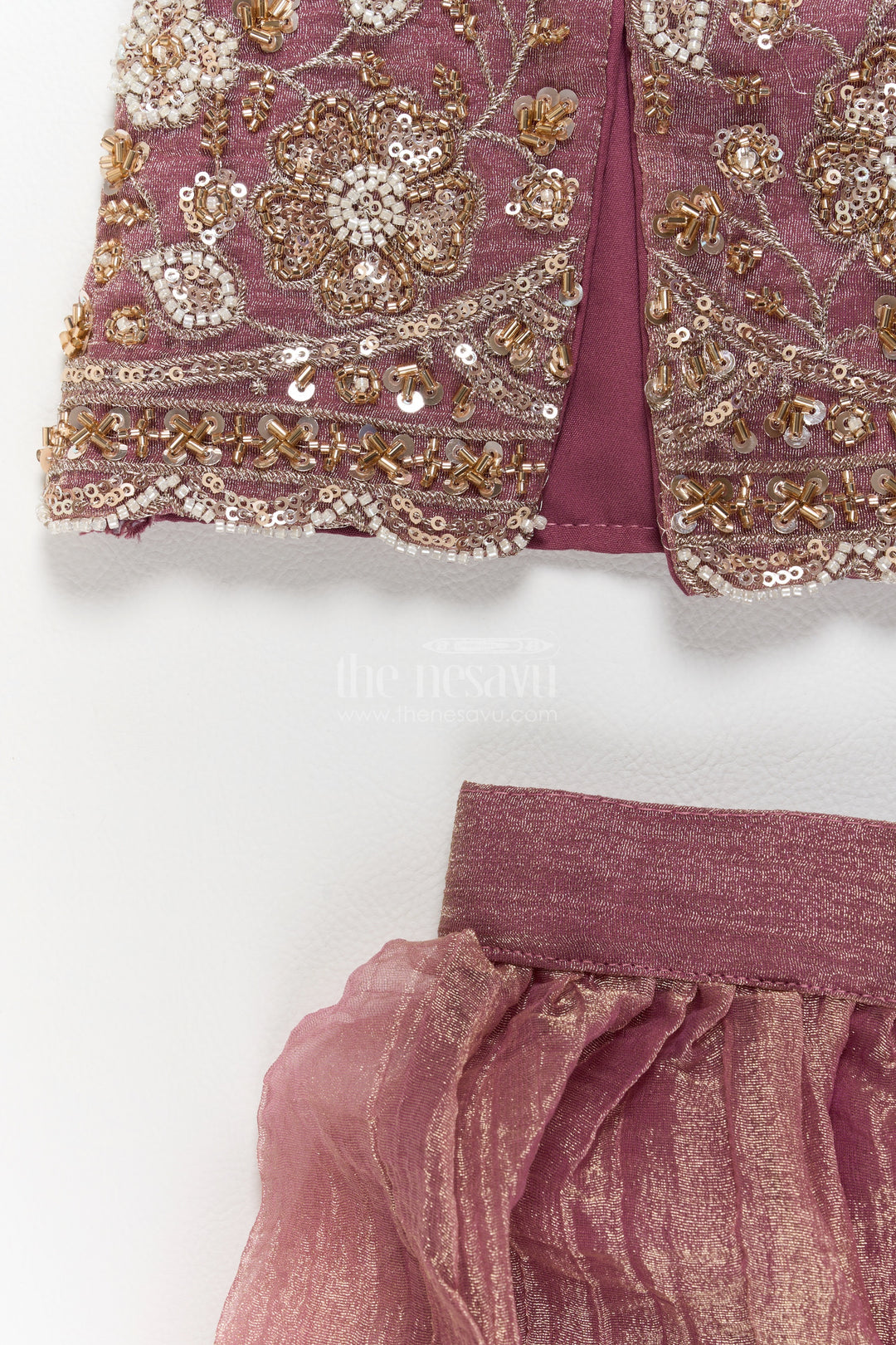 Sharara Dress for Girls in Rani with an Occasion Ready Finish