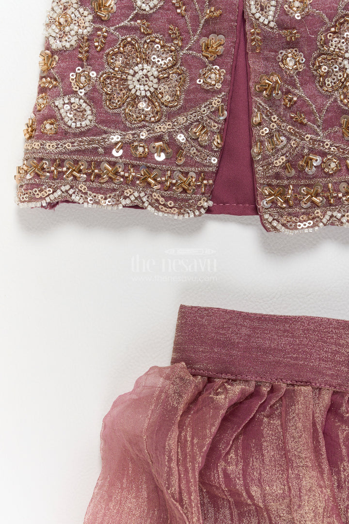 Sharara Dress for Girls in Rani with an Occasion Ready Finish