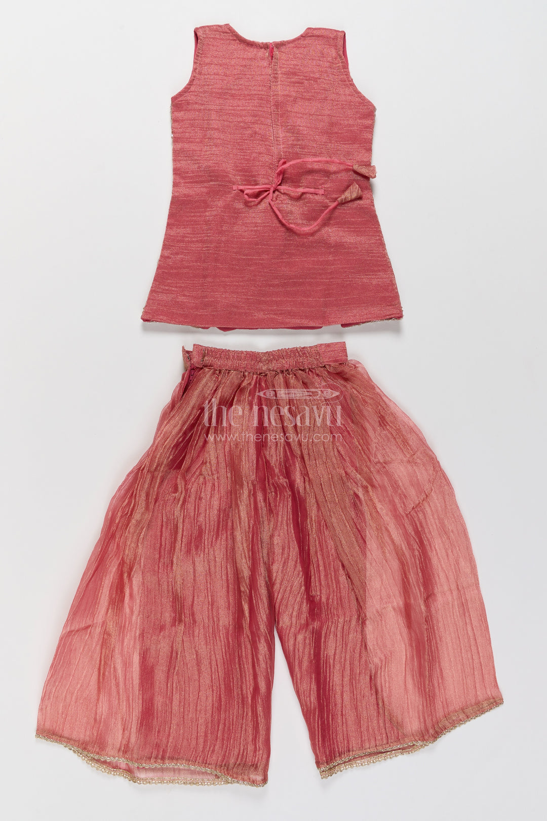 Girls Palazzo Set in Pink for Festive Gatherings