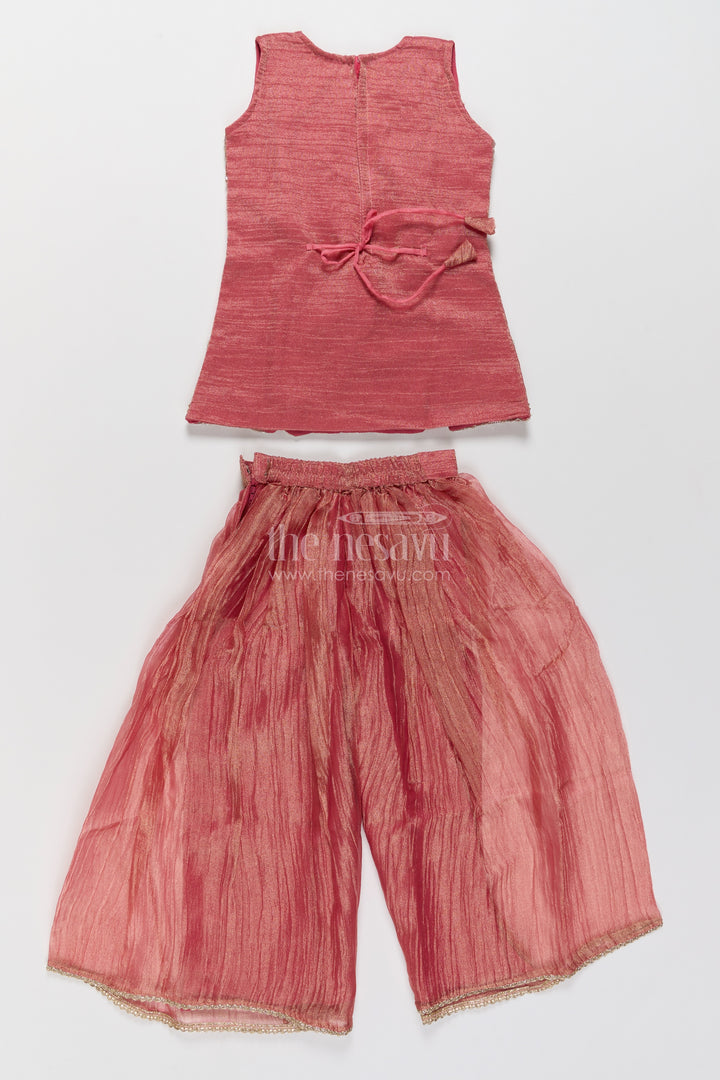 Girls Palazzo Set in Pink for Festive Gatherings