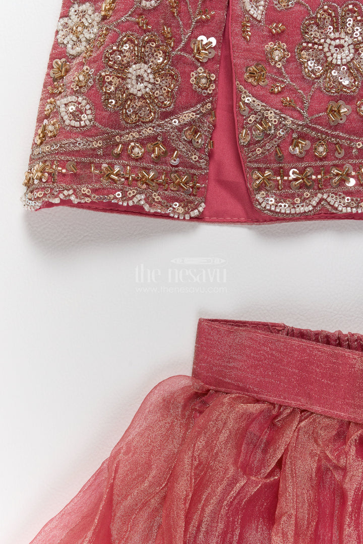 Girls Palazzo Set in Pink for Festive Gatherings