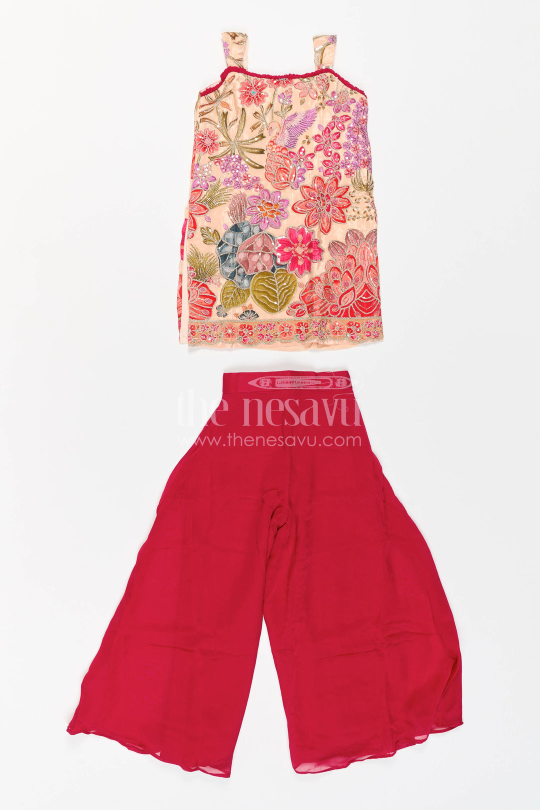 Sharara Dress for Girls in Red for Wedding Moments
