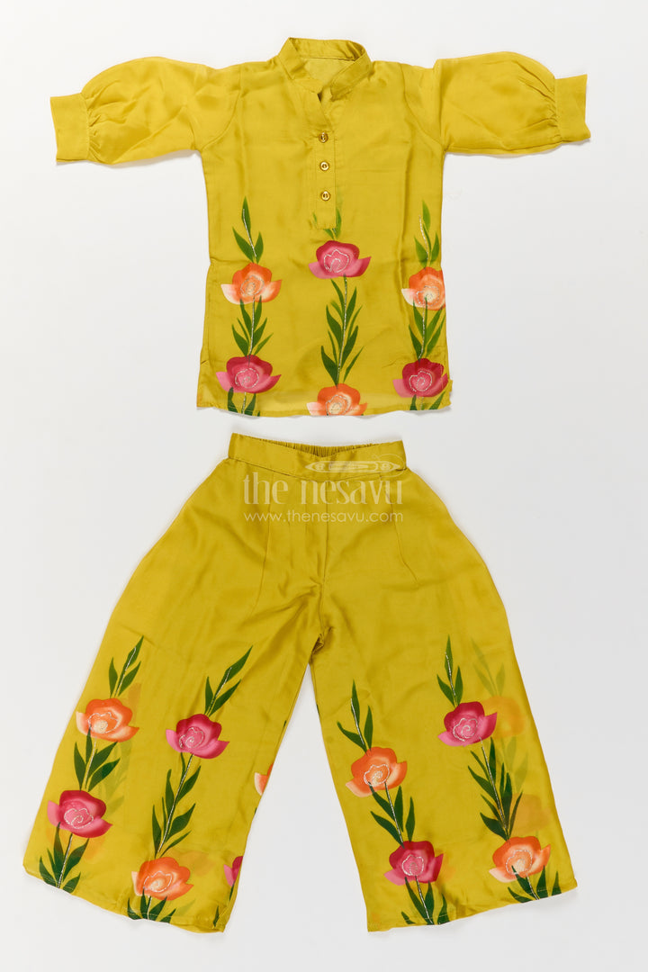 Girls Palazzo Set in Green for Celebration Styling