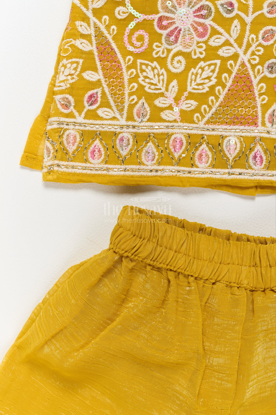 Girls Sharara Set in Yellow for Ceremony Dressing