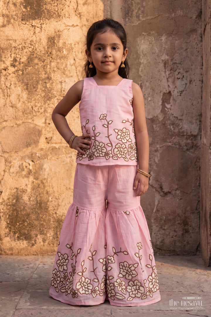 Sharara Dress for Girls in Peach for Wedding Moments