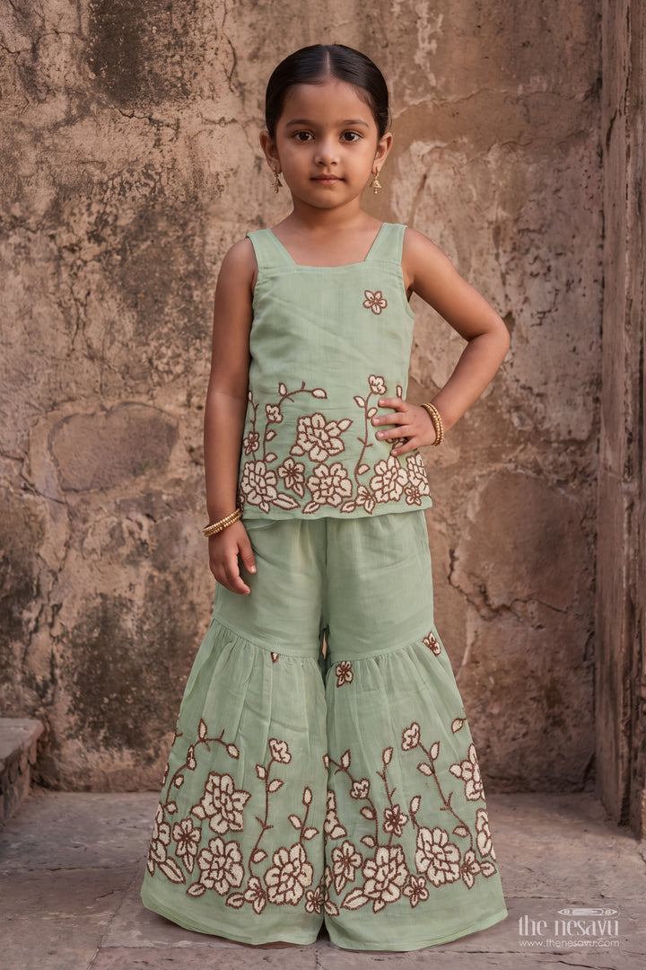 Girls Palazzo Set in Turquoise for Milestone Days
