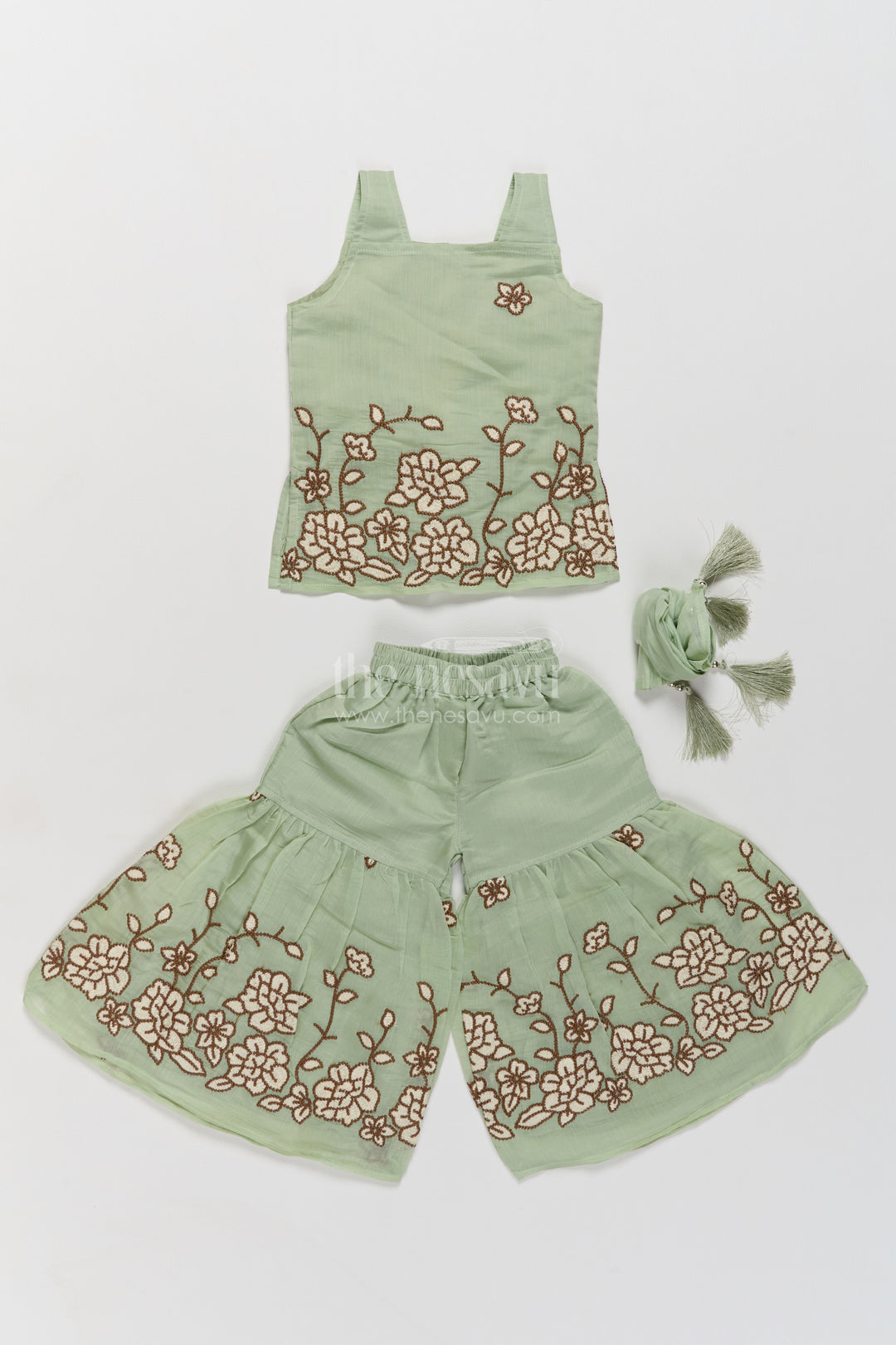 Girls Palazzo Set in Turquoise for Milestone Days