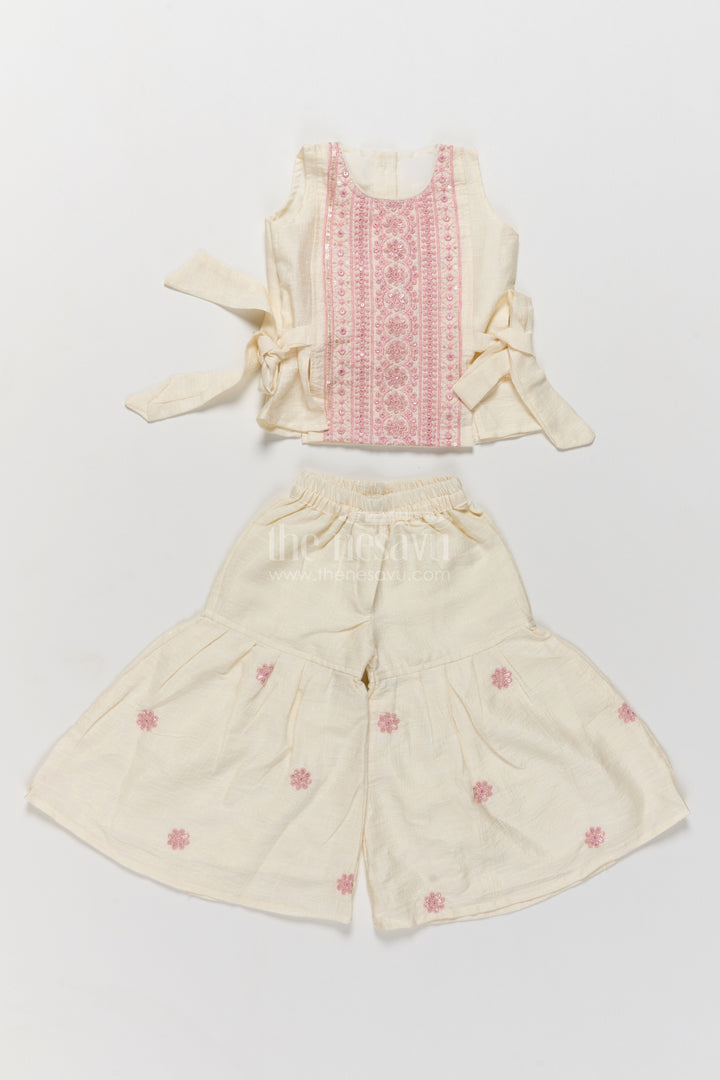 Girls Sharara Set in Pink with Smart Tailoring