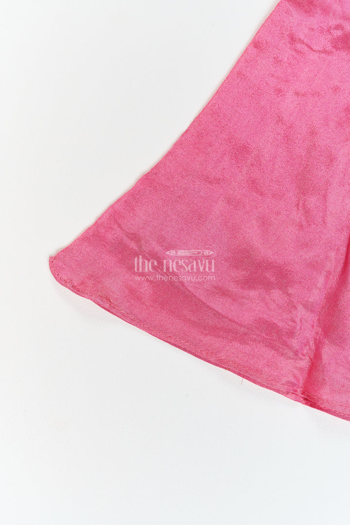 Girls Magenta Pink Mirror Panel Viscose Blend Silk Palazzo Set