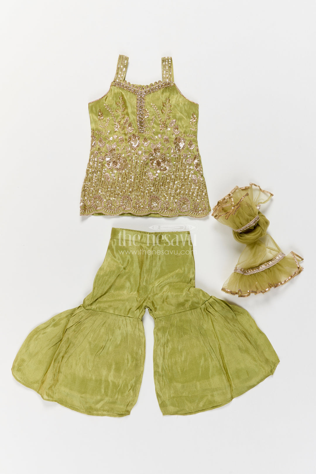 Girls Palazzo Set in Yellow for Milestone Days