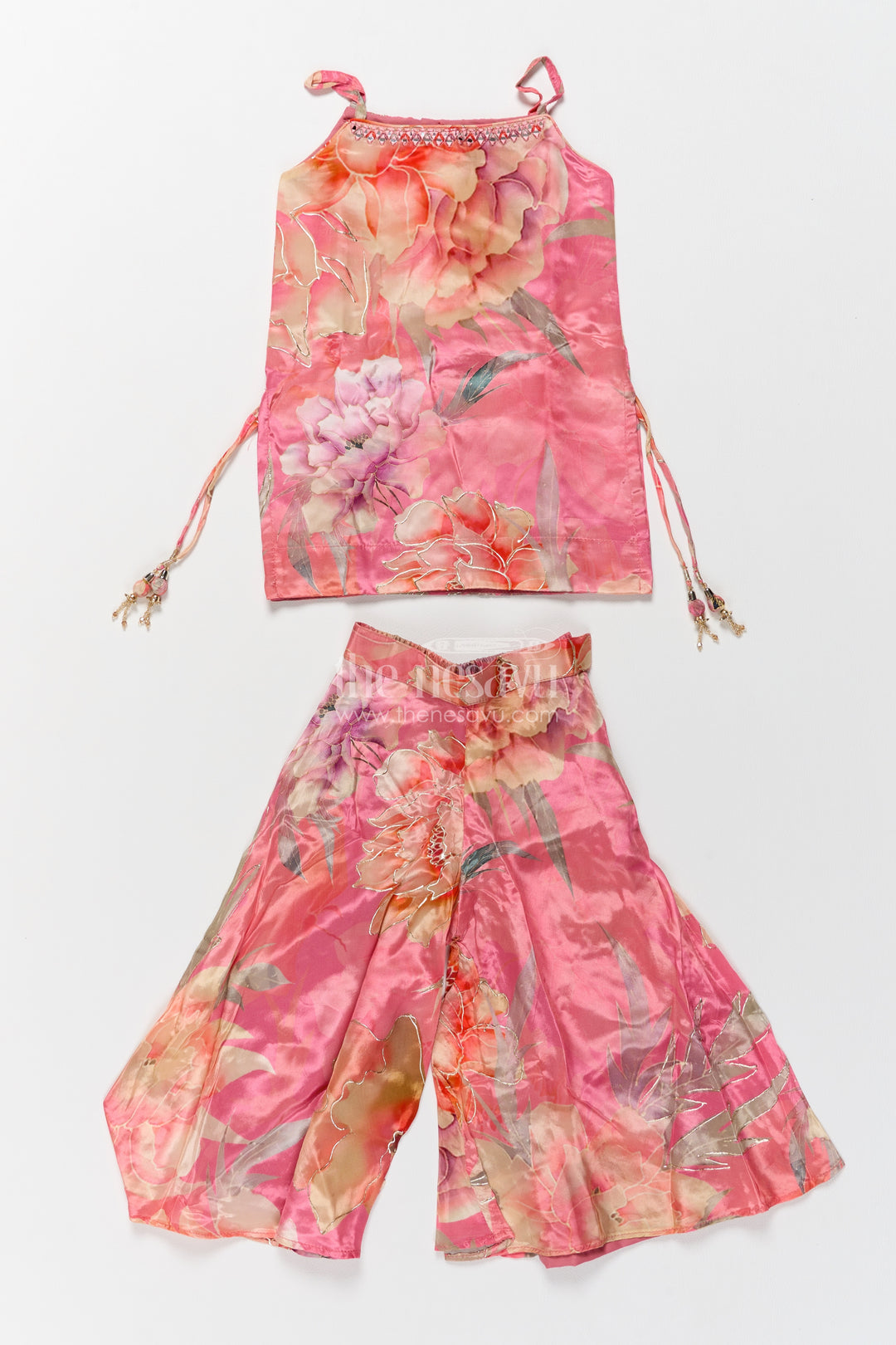 Girls Palazzo Set with Digital Print for Weddings and Parties