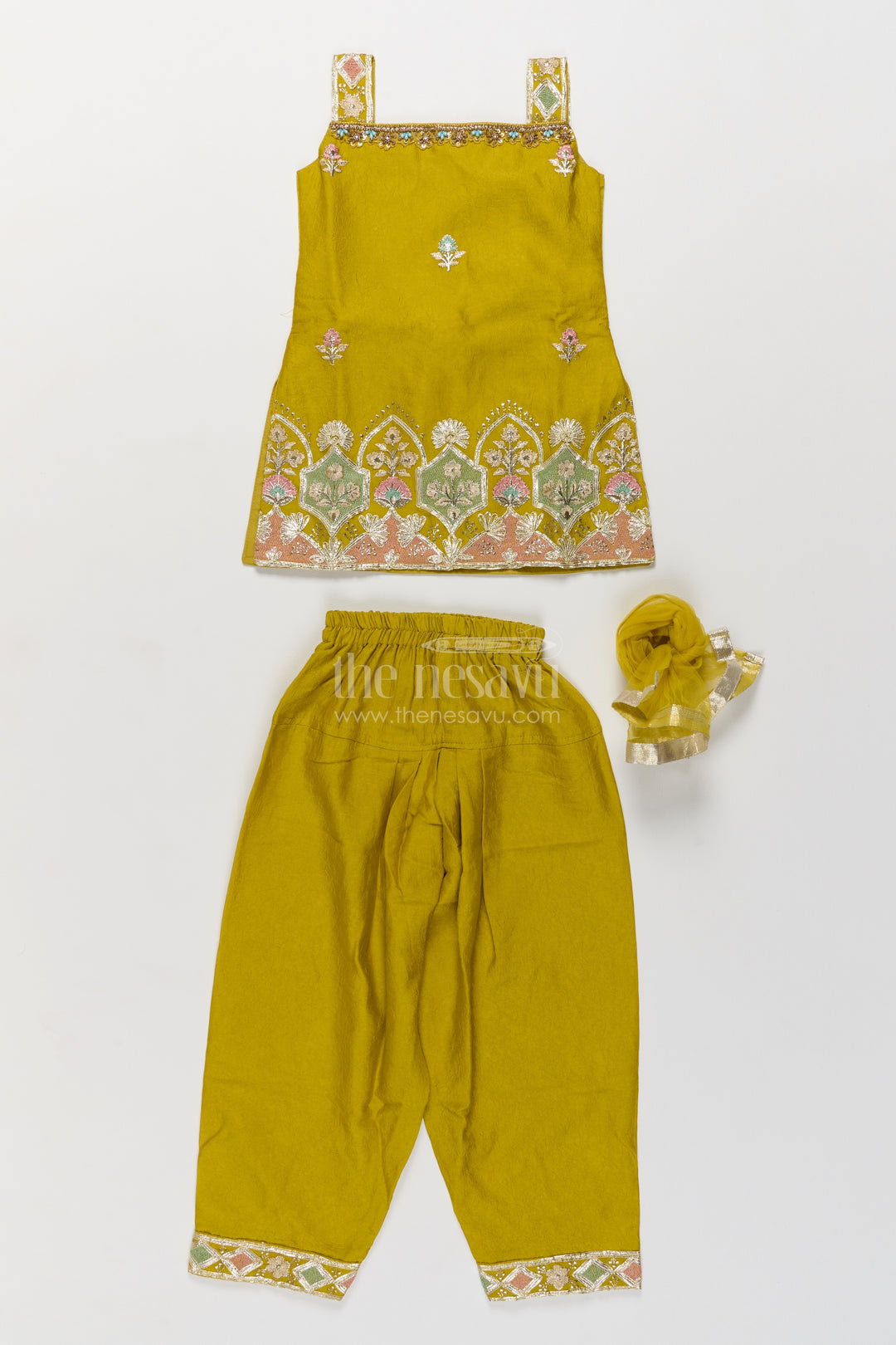 Sharara Dress for Girls in Yellow for Traditional Events