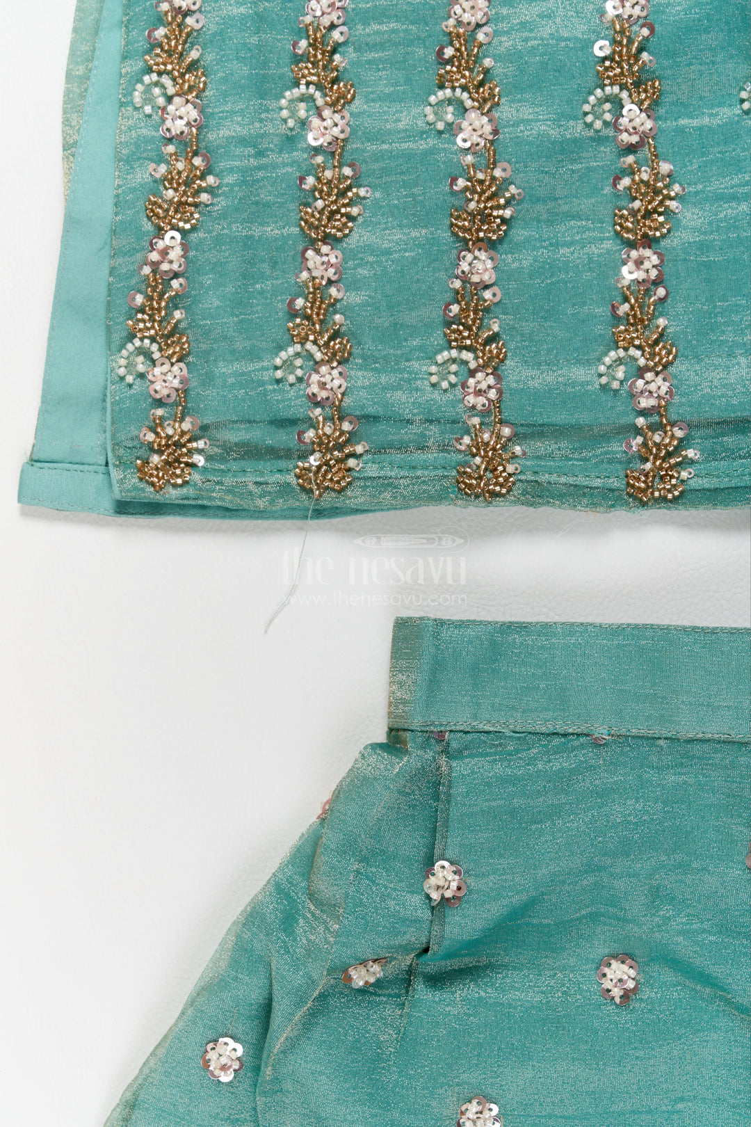 Girls Palazzo Set in Turquoise for Celebrations and Photos