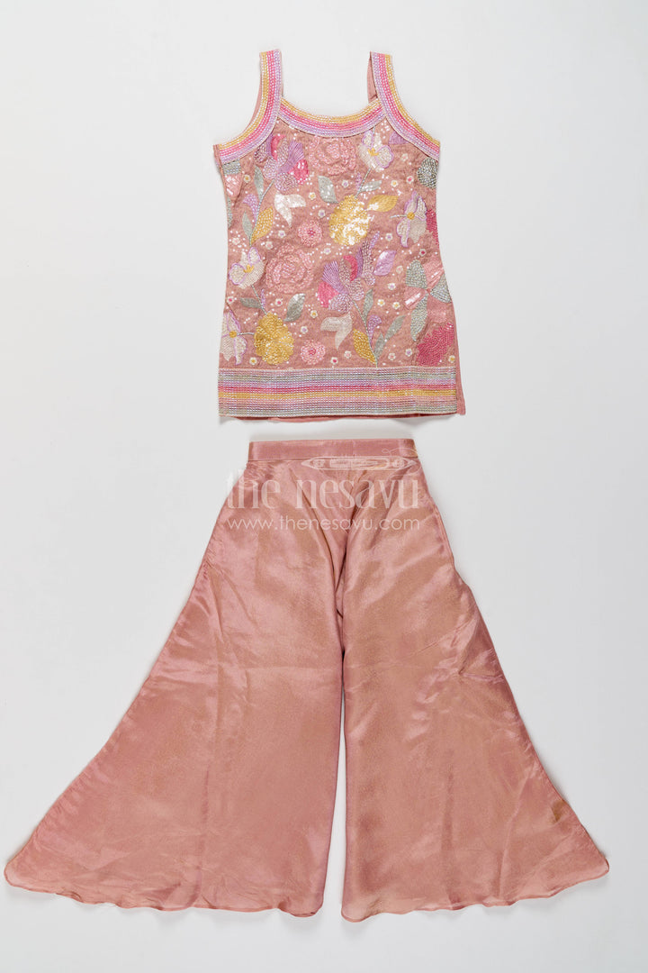 Girls Palazzo Set in Peach for Milestone Days