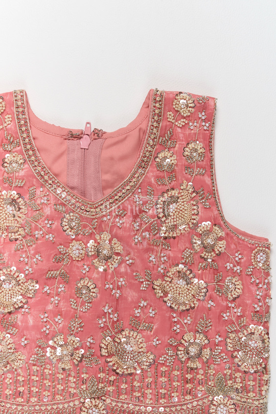 Girls Palazzo Set in Peach for Festive Gatherings
